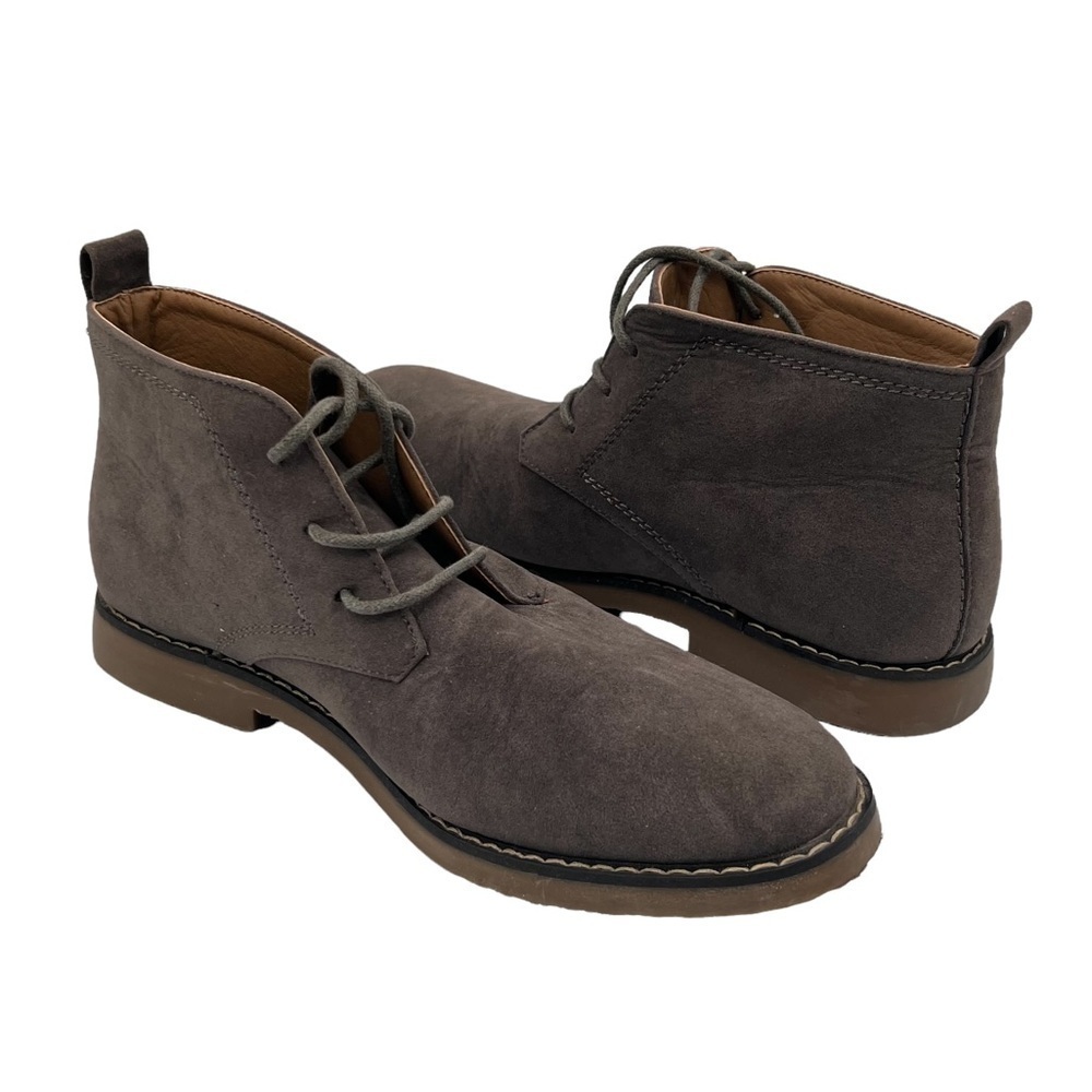 Metro Charm Gray Suede Lace Up Ankle Boots Size 7 Men’s